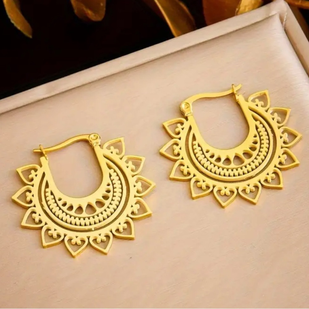 Boho Gold Hoop Earrings